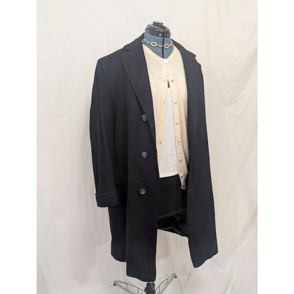Vintage Black 100% Cashmere Trench Coat, Lion Label